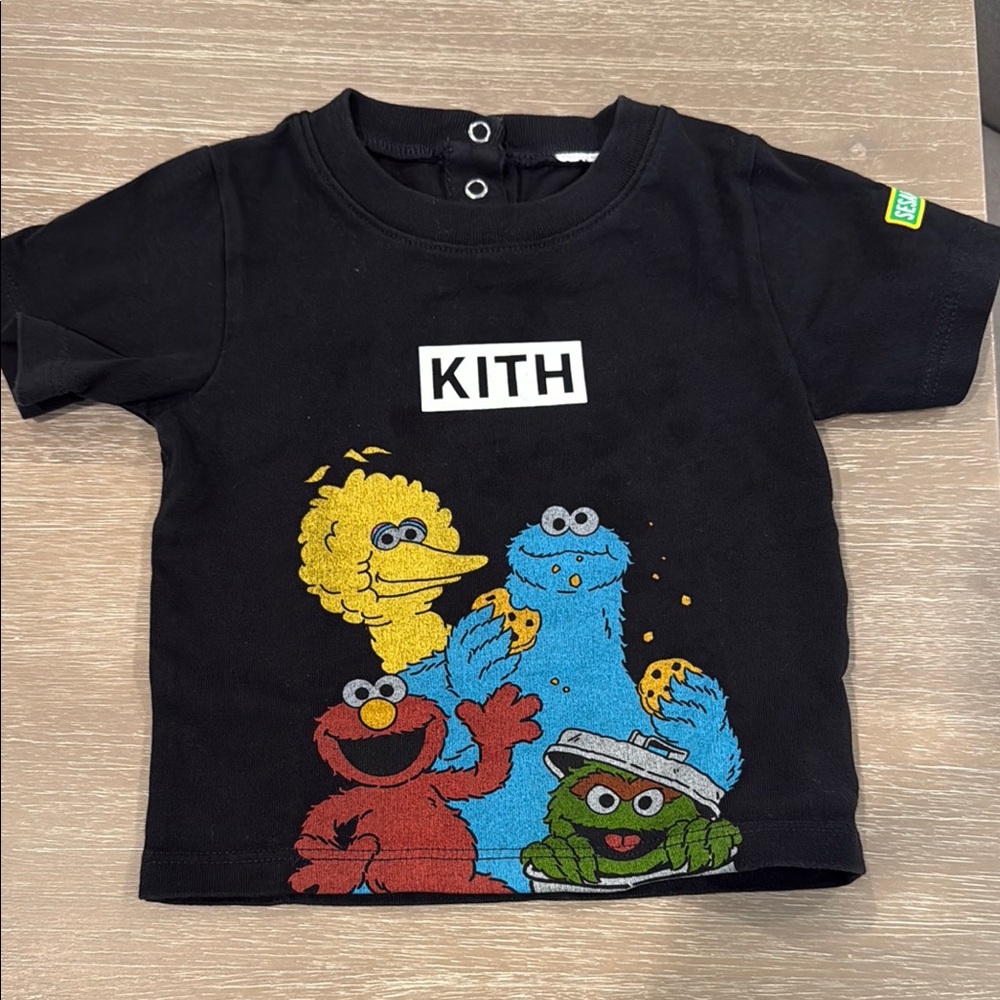 Kith Black Tee with Sesame Street Characters